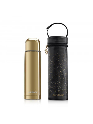 Miniland- Thermos deluxe gold con borsa isotermica